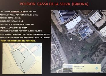 Sòl industrial de 8564 m2 al Polígon de Cassà de la Selva